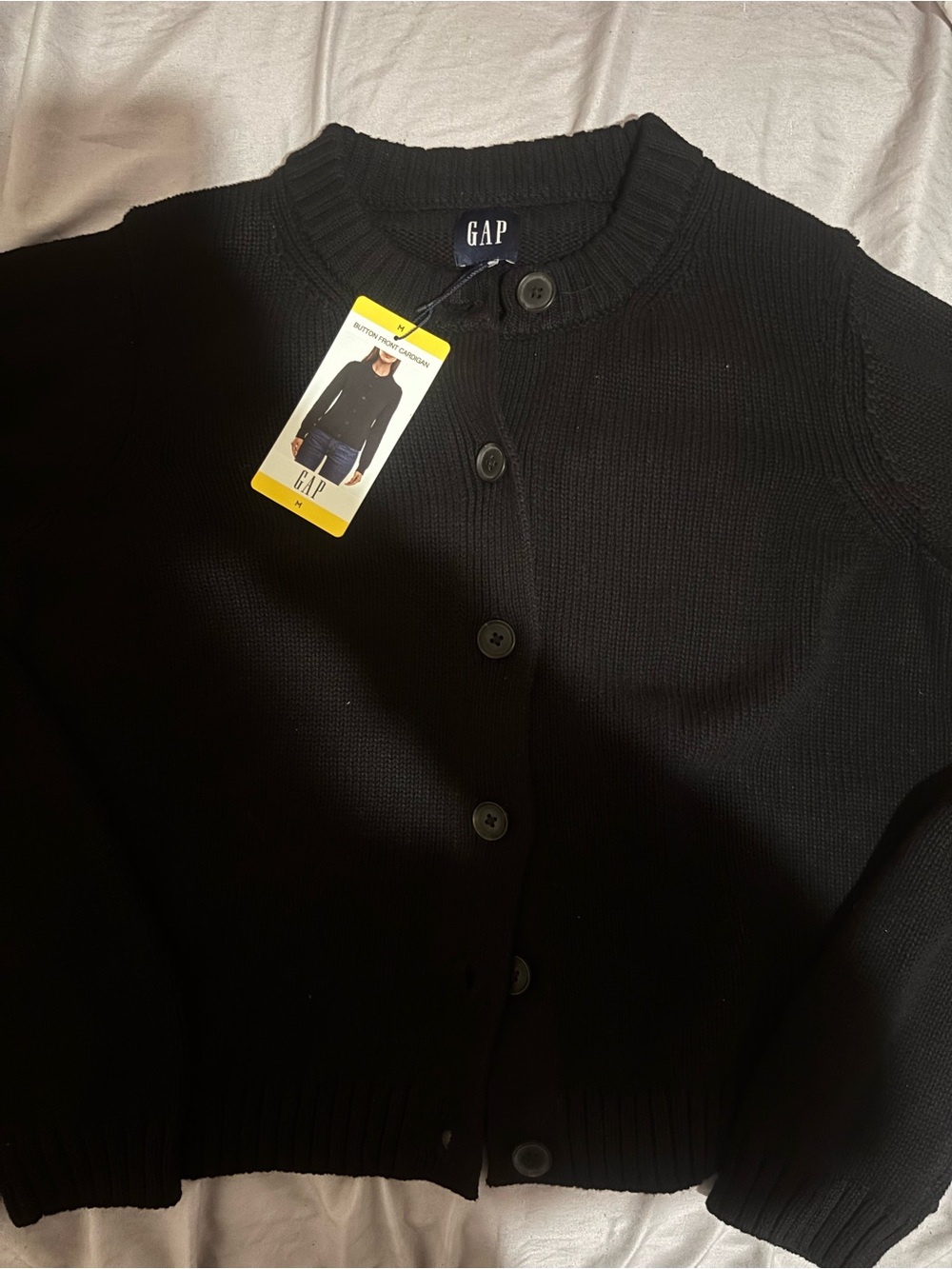 GAP Black Women’s Button-Front Knit Cardigan